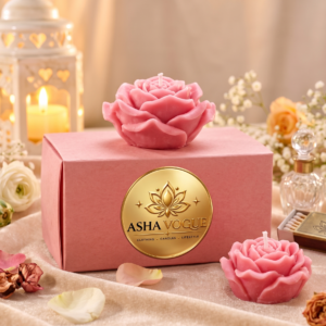 Pink Rose Decorative Candle & Floral Candle Topper